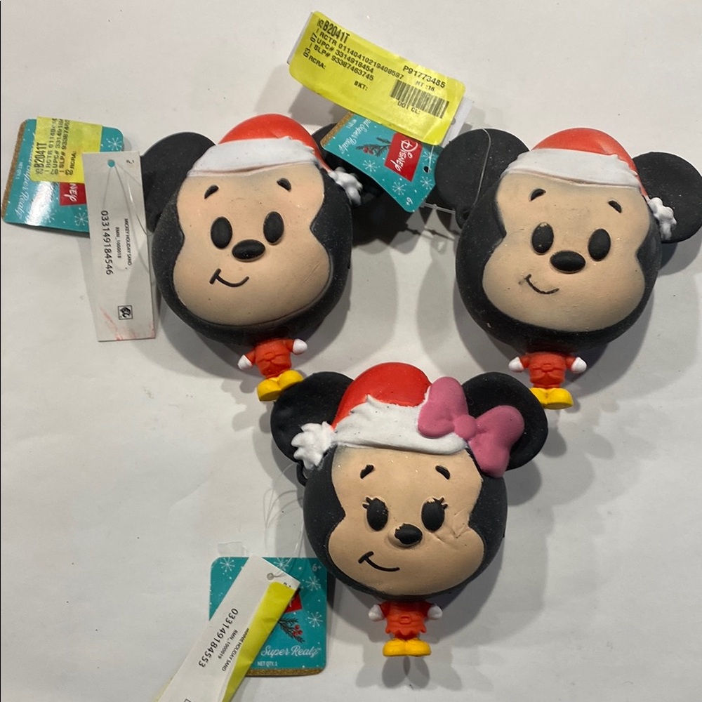 Disney X Hedstrom big head super realz Mickey Minnie squishy heads Christmas NWT